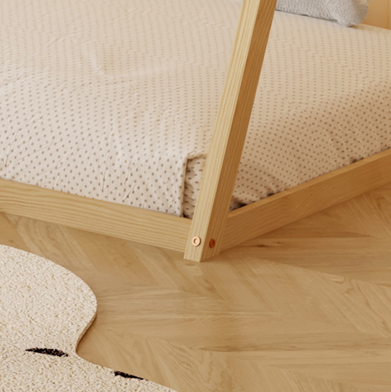 BED WITH MATTRESS MUNK HM21306 PINE WOOD IN NATURAL WOOD COLOR--MATTRESS 90x190cm [6]