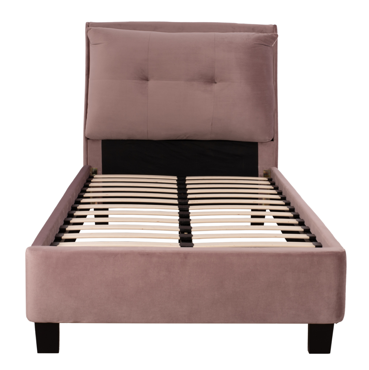 BED WITH MATTRESS RILEY HM21282.02 DUSTY PINK VELVET--FOR MATTRESS 90x200cm [4]