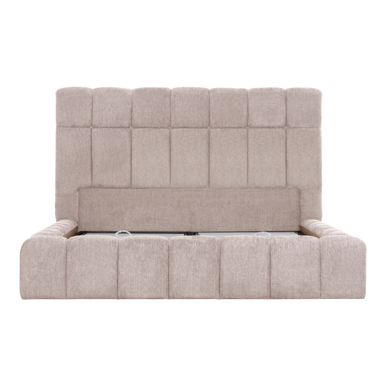 BED WITH STORAGE SPACE RAMON HM720.10 TEDDY FABRIC IN BEIGE-FOR MATTRESS 160x200cm. [4]