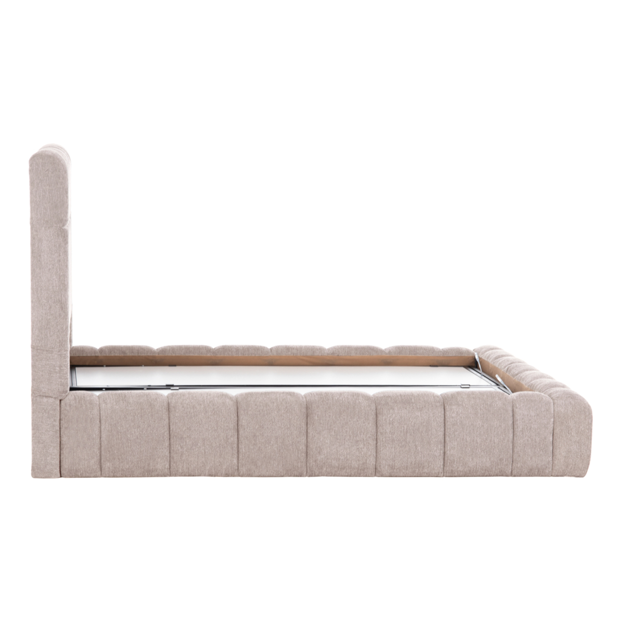 BED WITH STORAGE SPACE RAMON HM720.10 TEDDY FABRIC IN BEIGE-FOR MATTRESS 160x200cm. [5]