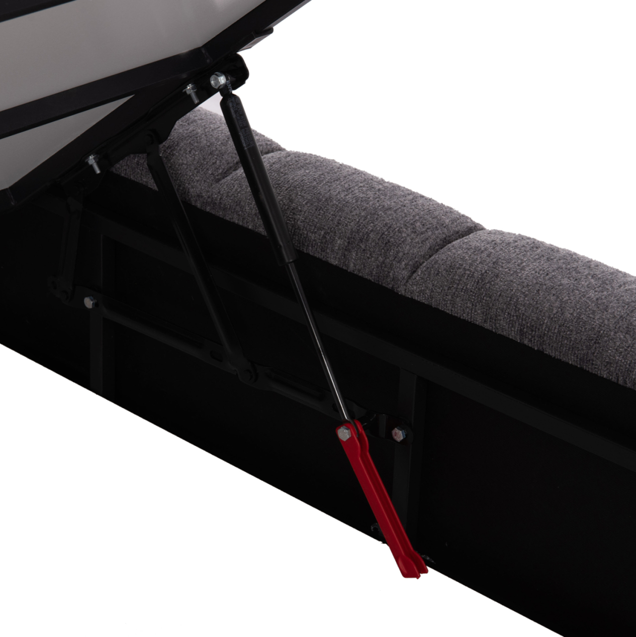 BED WITH STORAGE SPACE RAMON HM720.22 TEDDY FABRIC IN GREY-FOR MATTRESS 160x200cm. [8]