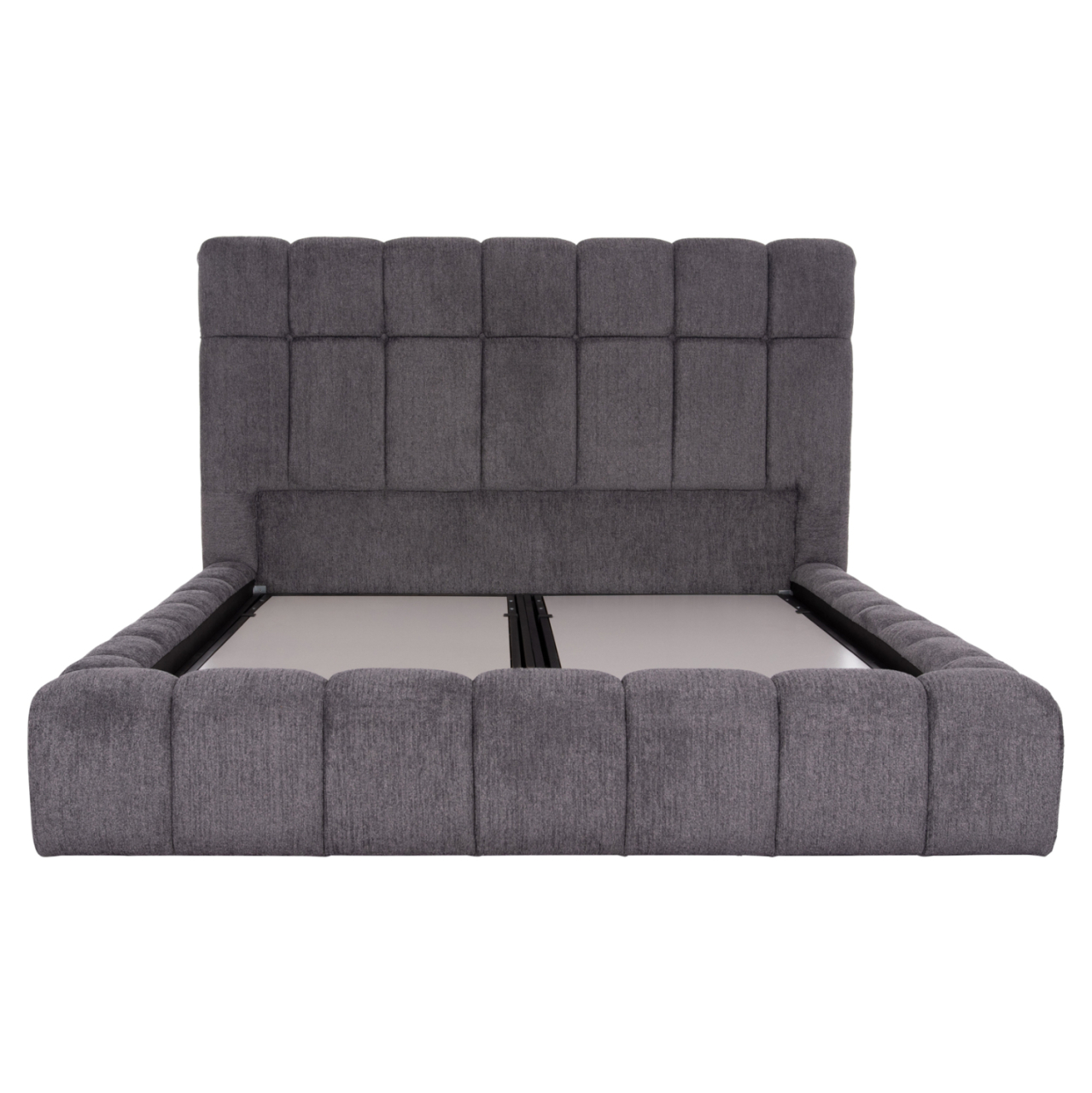 BED WITH STORAGE SPACE RAMON HM720.22 TEDDY FABRIC IN GREY-FOR MATTRESS 160x200cm. [4]