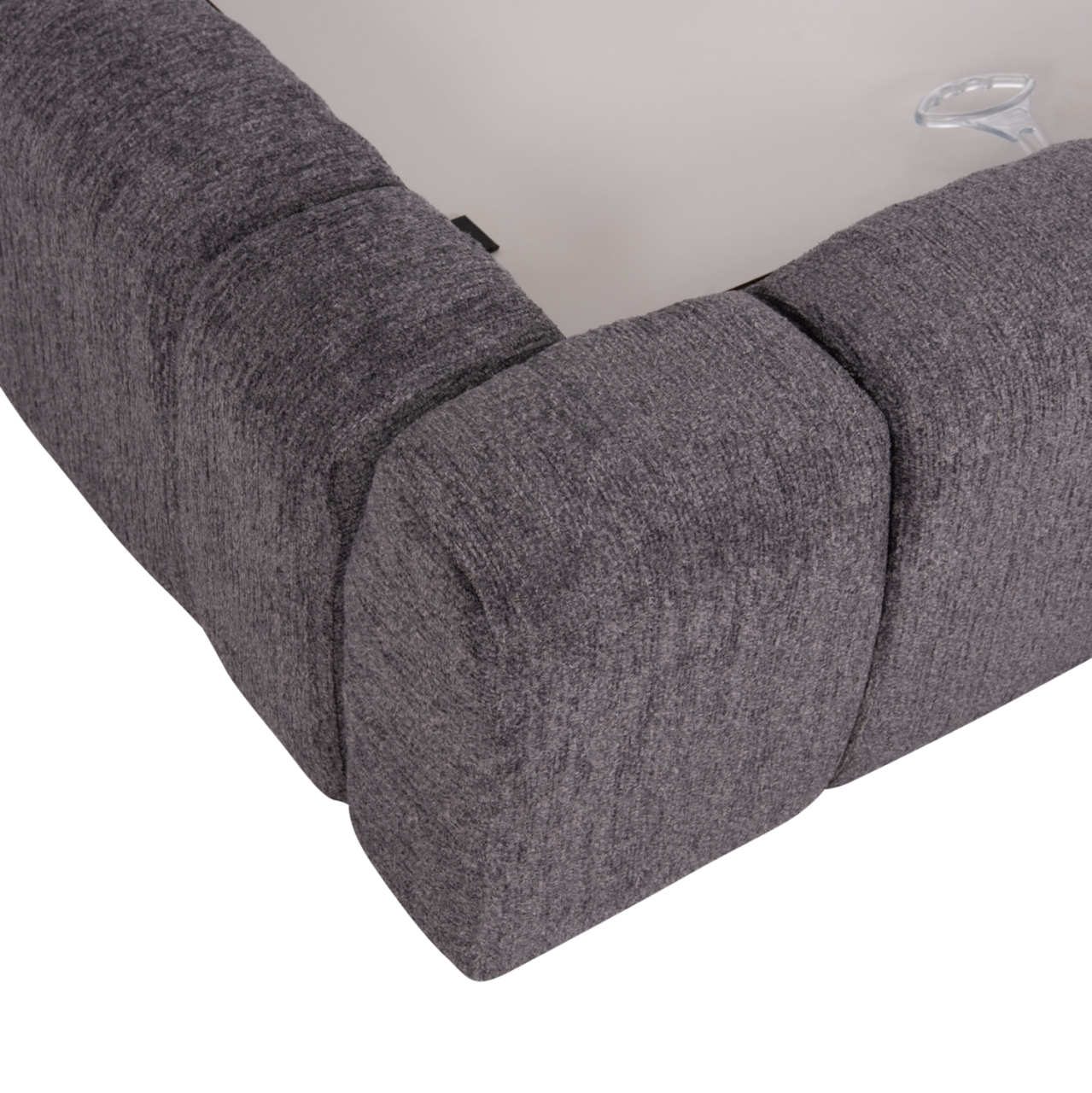 BED WITH STORAGE SPACE RAMON HM720.22 TEDDY FABRIC IN GREY-FOR MATTRESS 160x200cm. [10]
