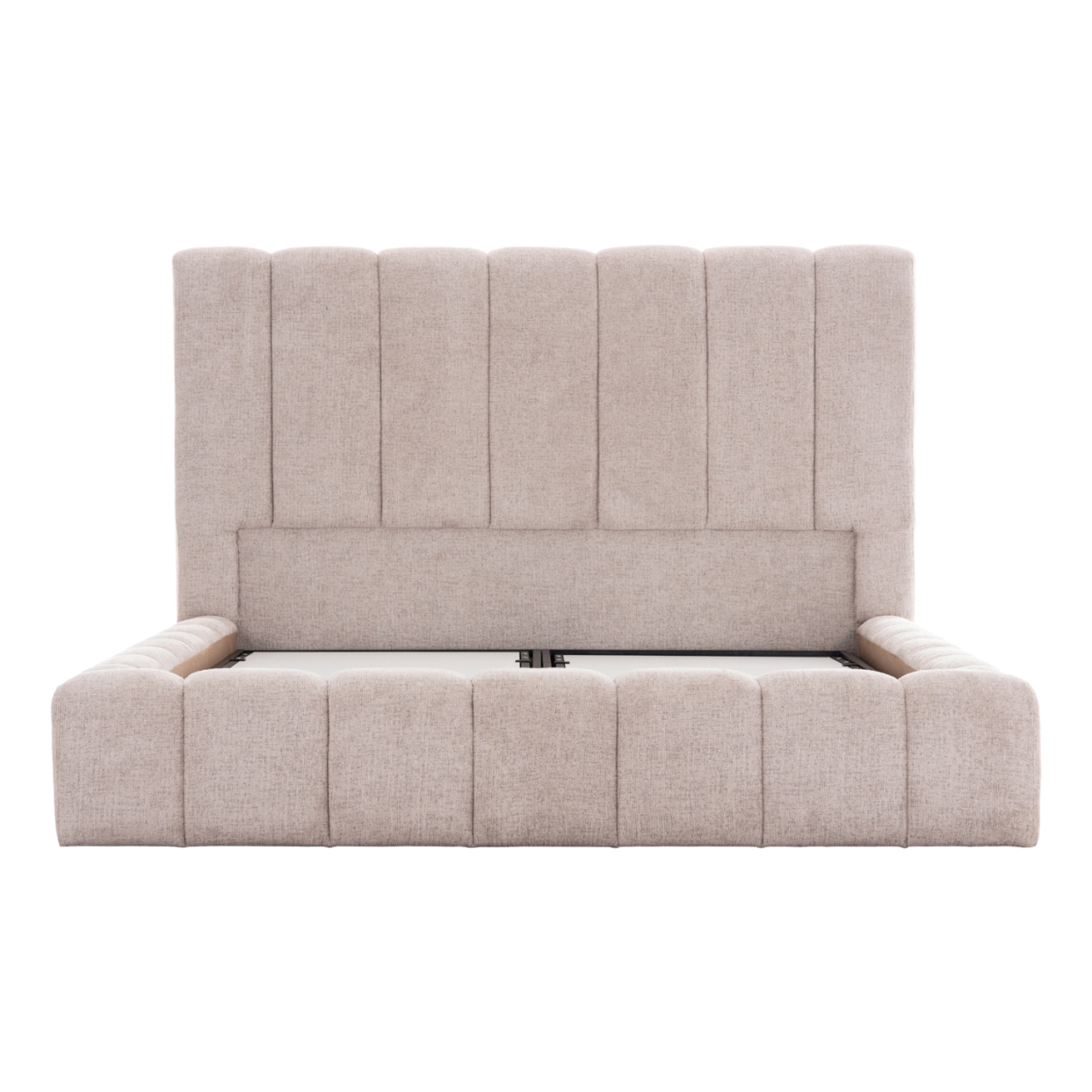 BED WITH STORAGE SPACE REMO HM719.10 TEDDY FABRIC IN BEIGE-FOR MATTRESS 160x200cm. [5]