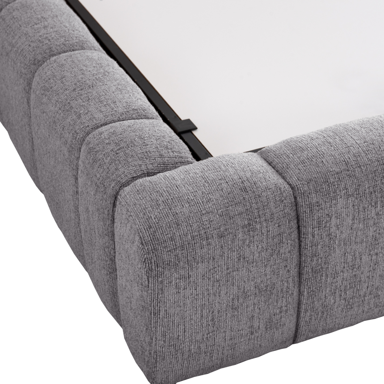 BED WITH STORAGE SPACE REMO HM719.22 TEDDY FABRIC IN GREY-FOR MATTRESS 160x200cm. [10]