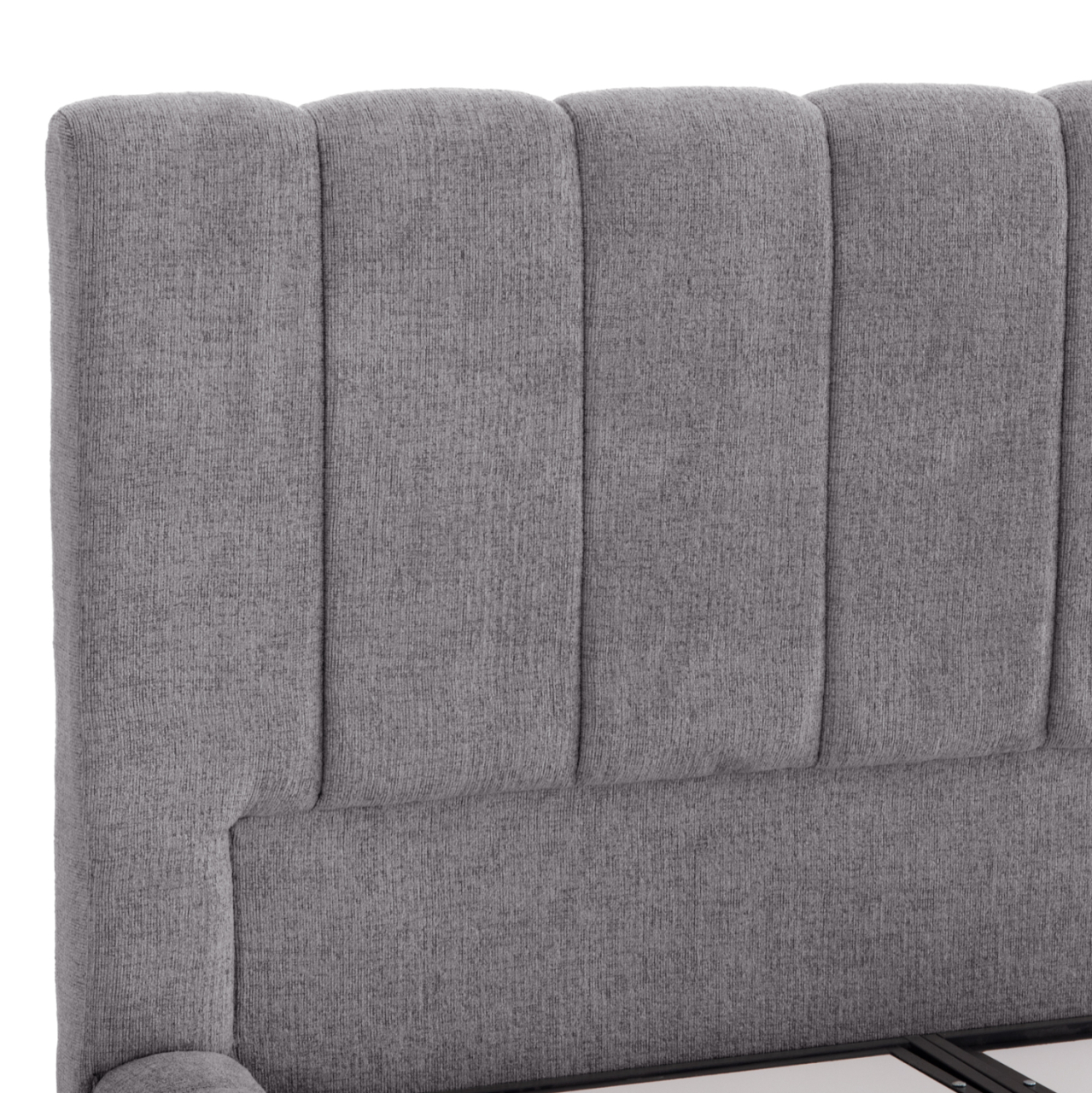 BED WITH STORAGE SPACE REMO HM719.22 TEDDY FABRIC IN GREY-FOR MATTRESS 160x200cm. [8]