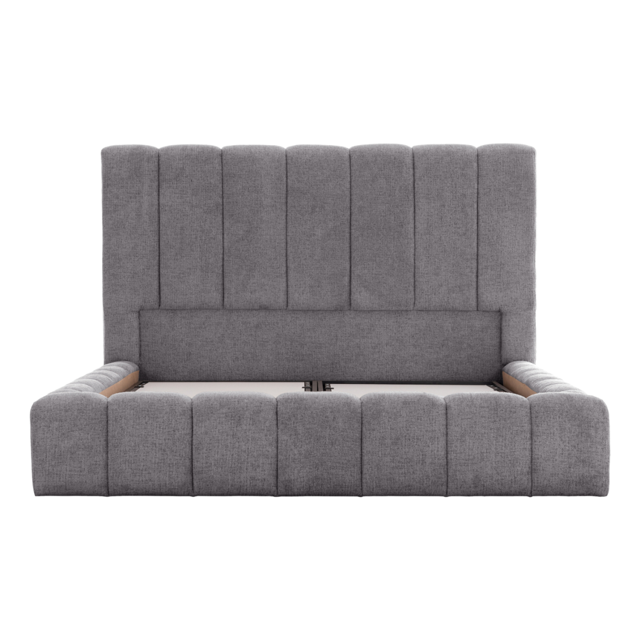 BED WITH STORAGE SPACE REMO HM719.22 TEDDY FABRIC IN GREY-FOR MATTRESS 160x200cm. [4]