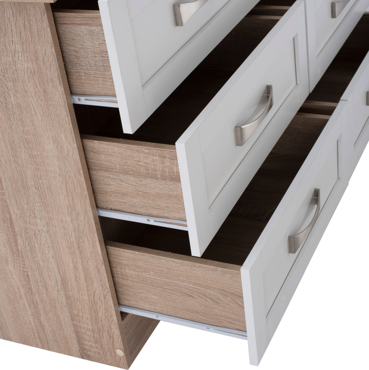 Bedroom dresser -drawer HM317.06 with 6 drawers Sonama-white 120x40x76cm [7]