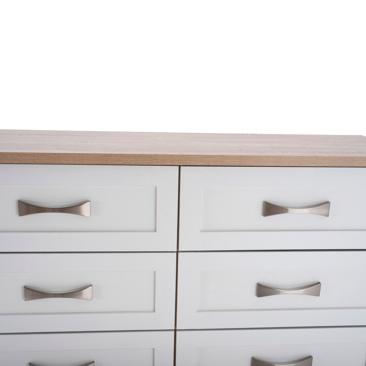 Bedroom dresser -drawer HM317.06 with 6 drawers Sonama-white 120x40x76cm [5]
