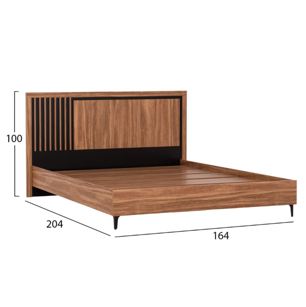 BEDROOM FURNITURE SET 4PCS HARRY HM21115 MELAMINE IN NATURAL WOOD and BLACK [2]