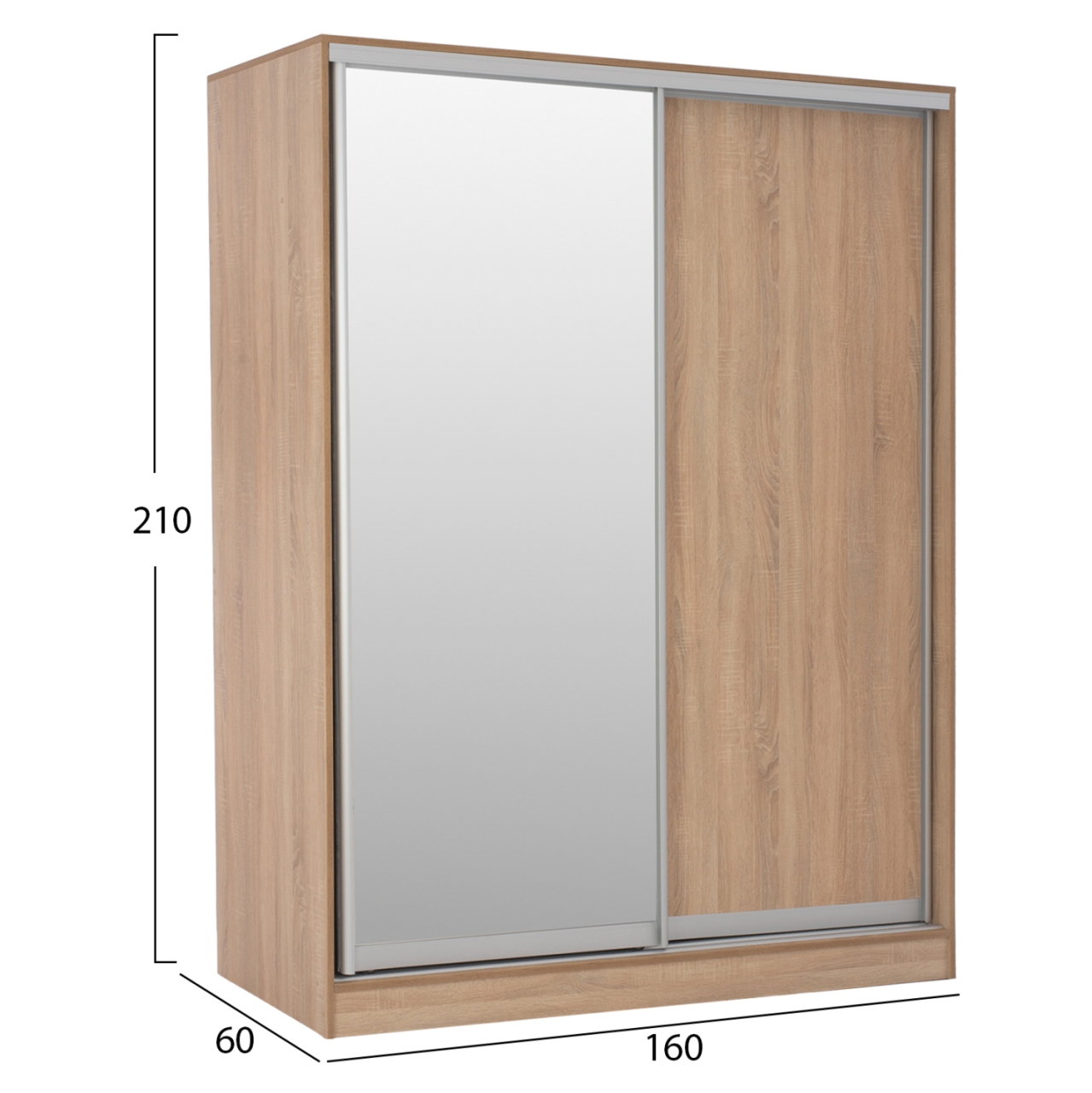 BEDROOM FURNITURE SET 6PCS ADLER HM11759 MELAMINE IN SONAMA OAK-FOR MATTRESS 160x200cm [8]