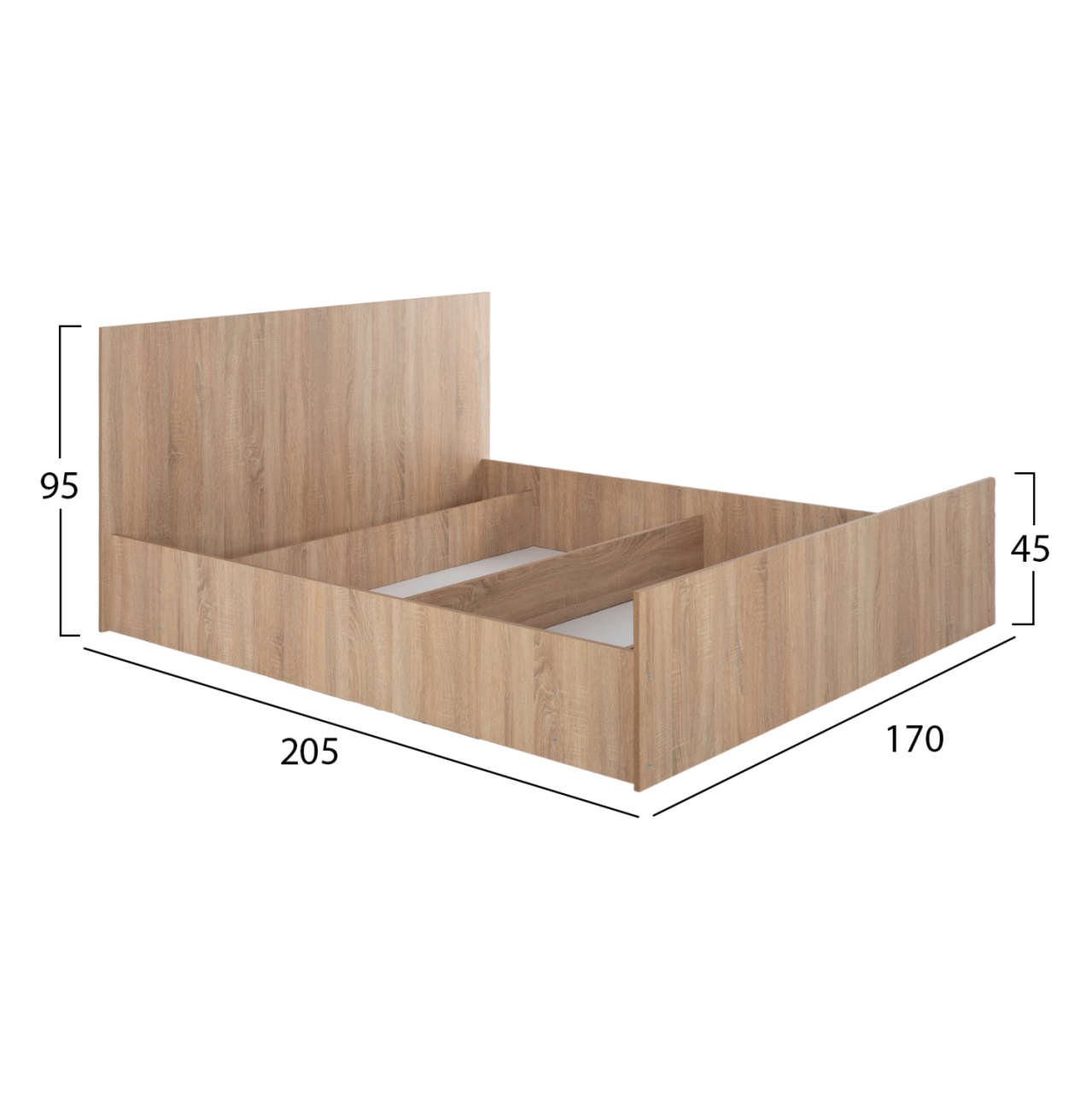 BEDROOM FURNITURE SET 6PCS ADLER HM11759 MELAMINE IN SONAMA OAK-FOR MATTRESS 160x200cm [2]