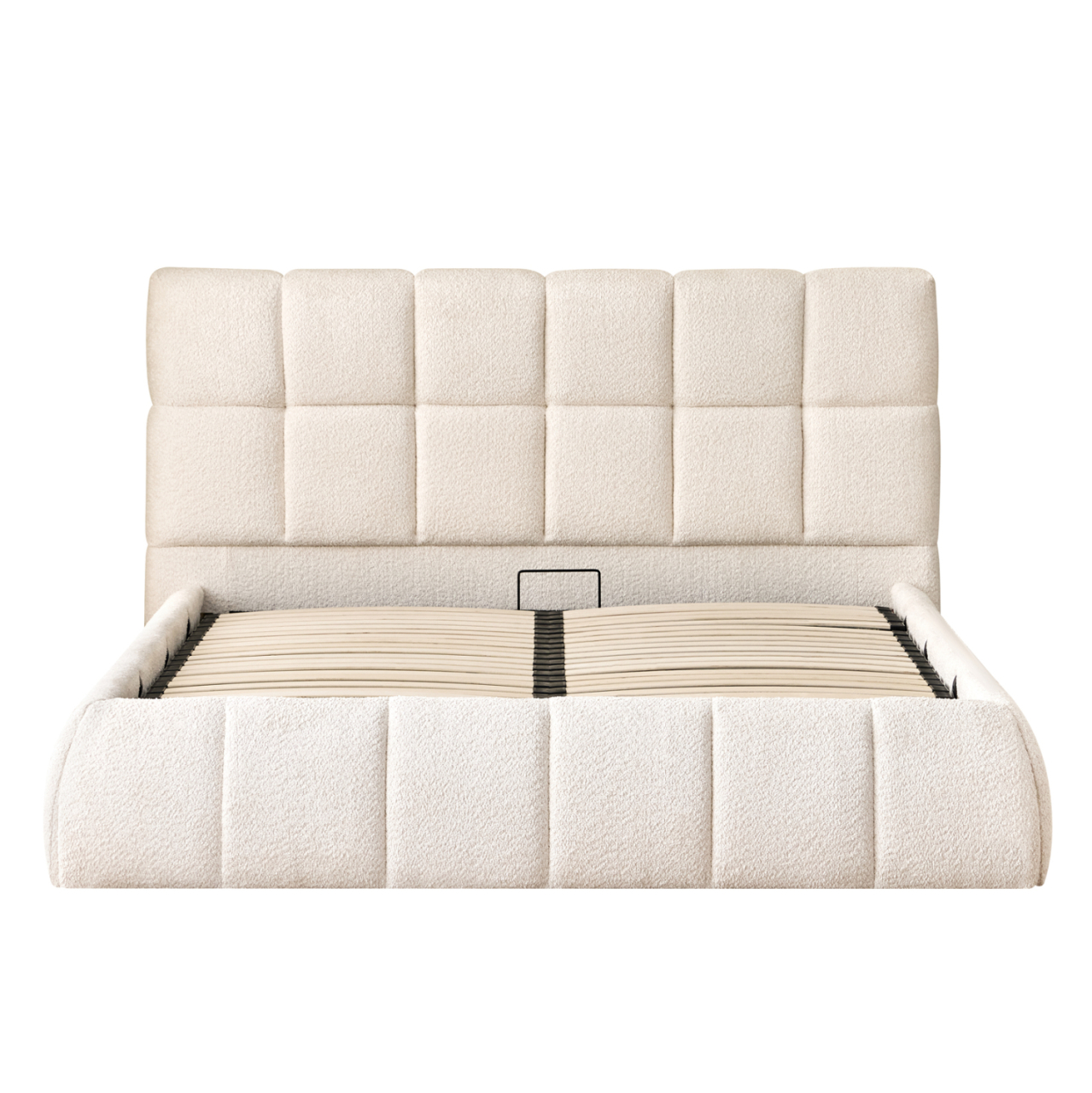 BEDROOM SET 3PCS EDDY HM10883.03 BOUCLE FABRIC IN BEIGE--MELAMINE IN SONAMA [7]