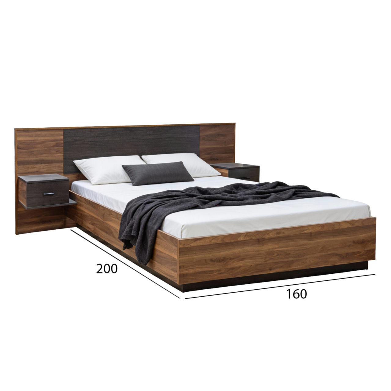 BEDROOM SET 5PCS CARYS HM10888.11 MELAMINE IN WALNUT COLOR [3]