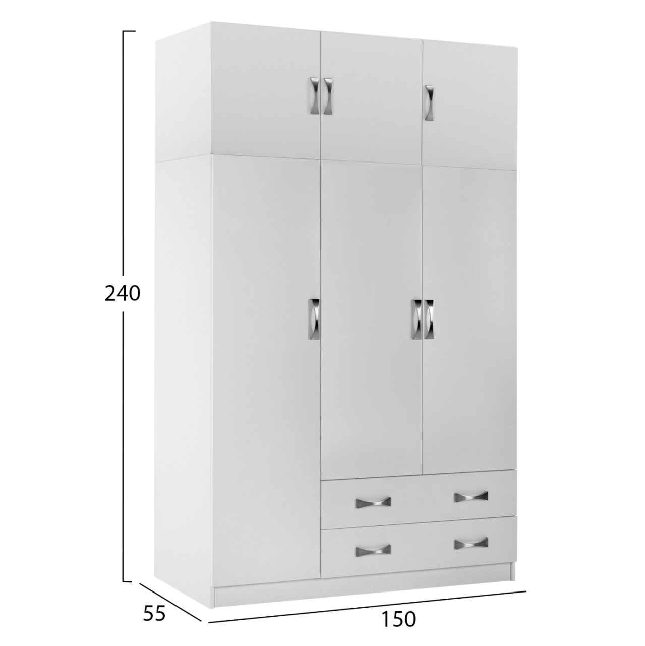 BEDROOM SET 6PCS CARLY HM10884.05 MELAMINE IN WHITE--GREY FABRIC [2]