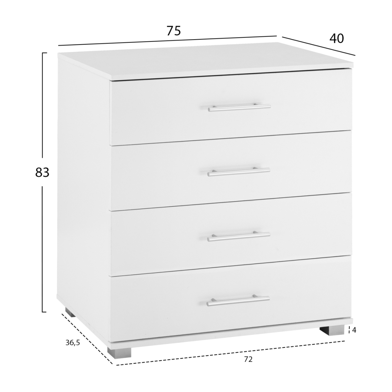 BEDROOM SET 6PCS CARLY HM10884.05 MELAMINE IN WHITE--GREY FABRIC [4]