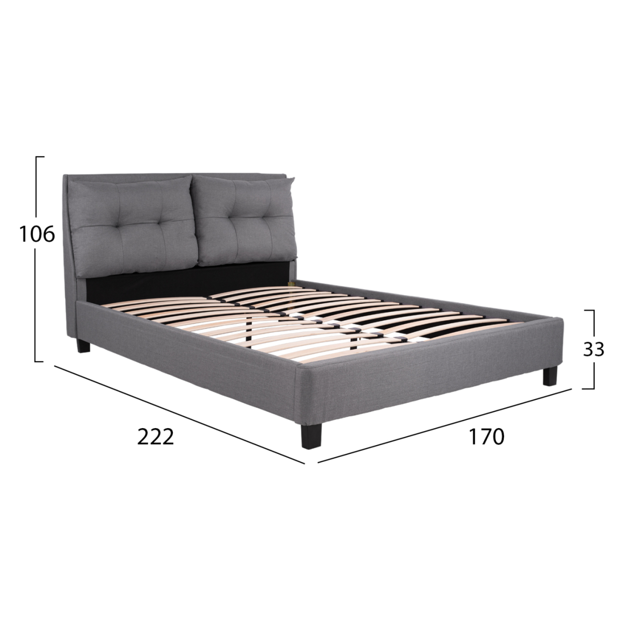 BEDROOM SET 6PCS CARLY HM10884.05 MELAMINE IN WHITE--GREY FABRIC [3]