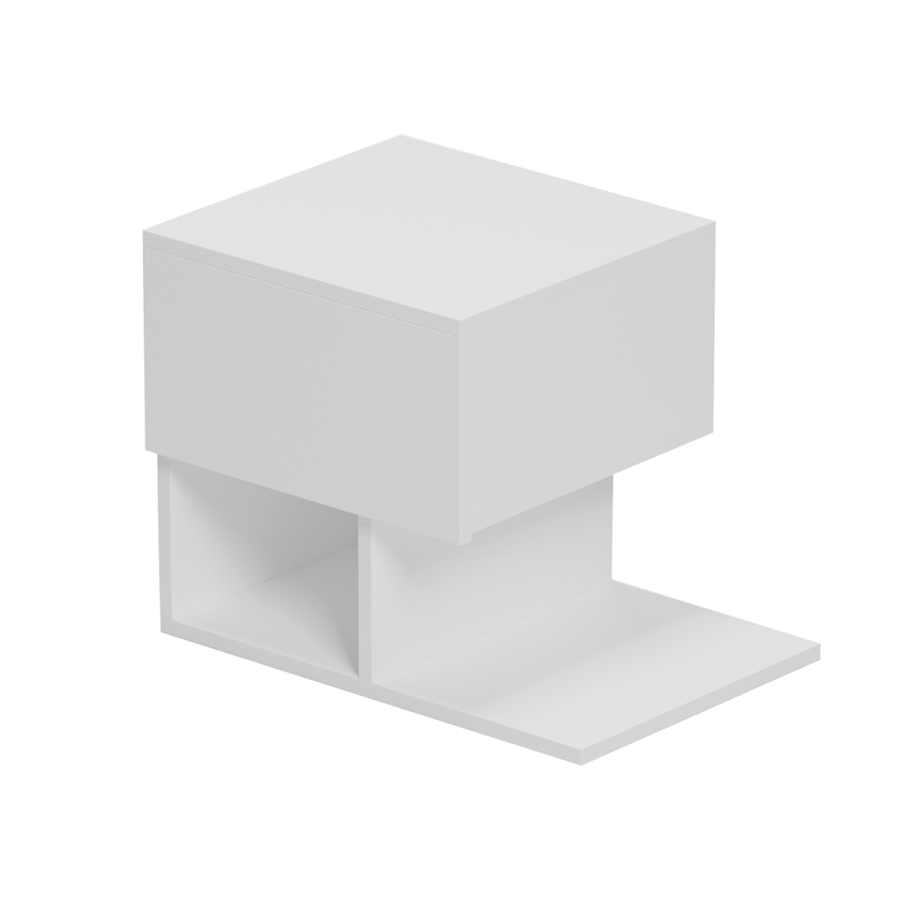 BEDSIDE NIGHTSTAND CASPIAN HM9071.11 MELAMINE IN WHITE 46.8x33x36.8Hcm. [3]