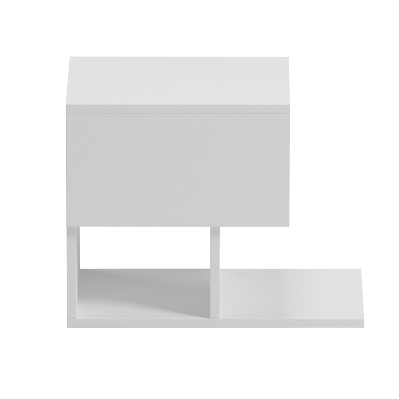 BEDSIDE NIGHTSTAND CASPIAN HM9071.11 MELAMINE IN WHITE 46.8x33x36.8Hcm. [4]