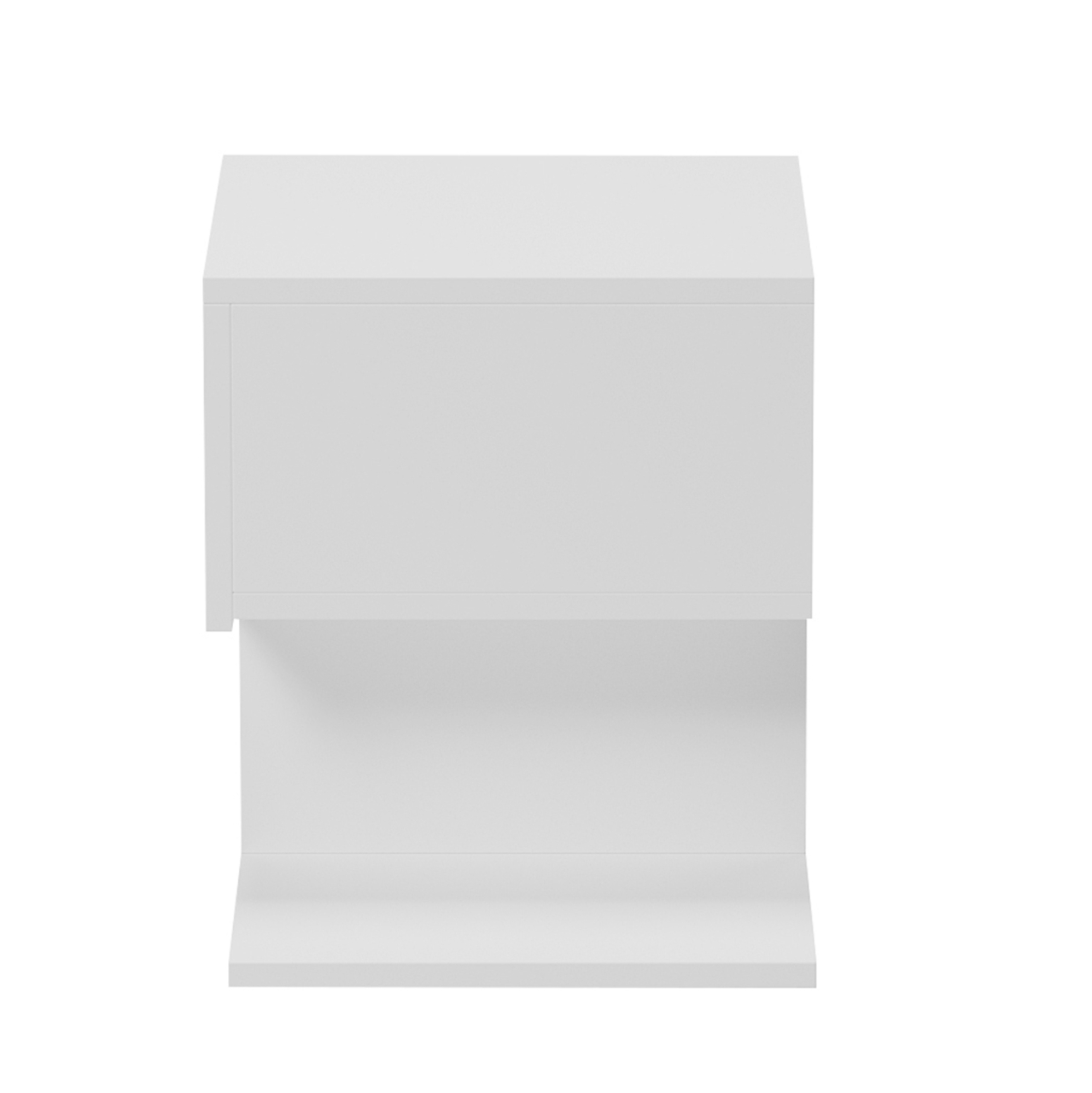 BEDSIDE NIGHTSTAND CASPIAN HM9071.11 MELAMINE IN WHITE 46.8x33x36.8Hcm. [5]