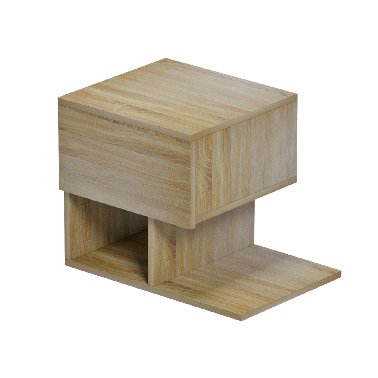 BEDSIDE NIGHTSTAND CASPIAN HM9071.12 MELAMINE IN SONAMA 46.8x33x36.8Hcm. [3]