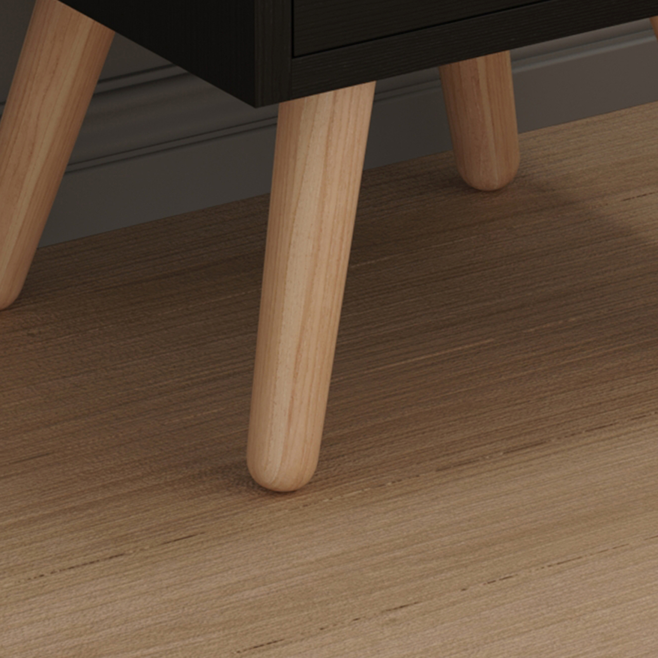 BEDSIDE STAND DINKL HM2472.02 MELAMINE-2 DRAWERS-WENGE 29.5x29.5x45Hcm. [9]