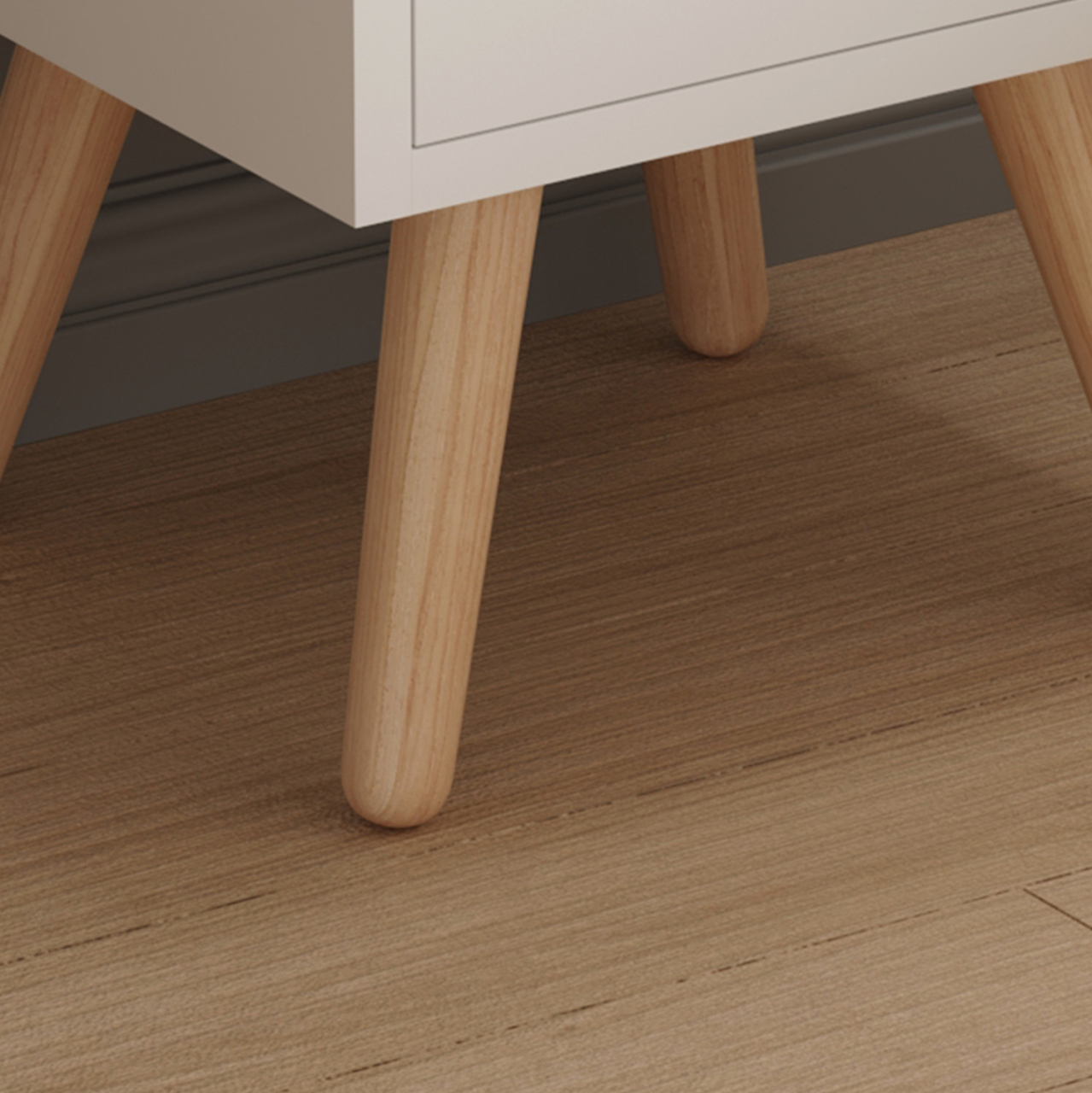 BEDSIDE STAND DINKL HM2472.03 MELAMINE-2 DRAWERS IN WHITE 29,7x29,7x45Hcm. [9]