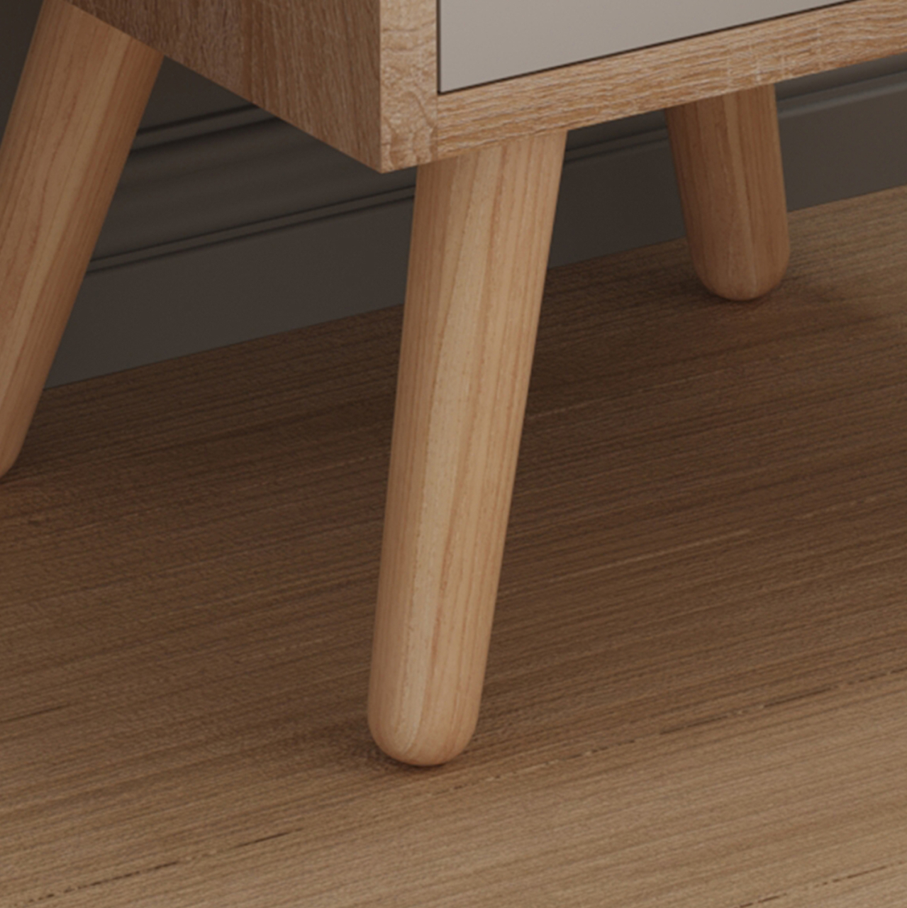 BEDSIDE STAND DINKL HM2472.05 MELAMINE-2 DRAWERS IN SONAMA-GREY 29,7x29,7x45Hcm. [9]