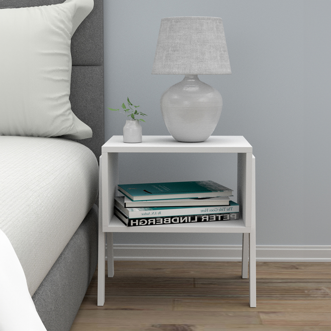 BEDSIDE STAND JAKE HM18182.01 MELAMINE IN WHITE 48x35x49Hcm. [3]
