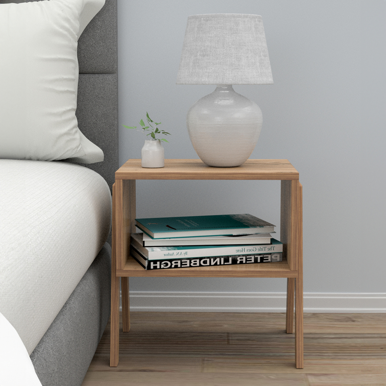 BEDSIDE STAND JAKE HM18182.04 MELAMINE IN NATURAL WOOD COLOR 48x35x49Hcm. [3]