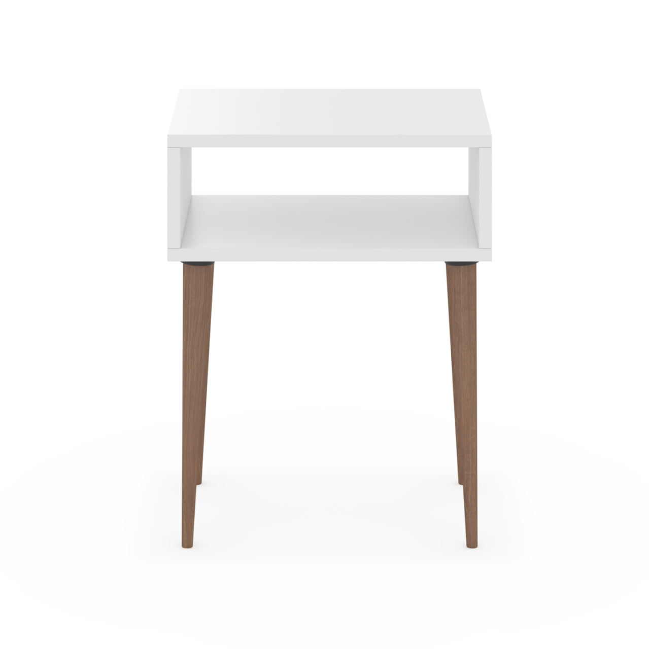 BEDSIDE STAND TODD HM18183.01 MELAMINE IN WHITE-LEGS IN NATURAL WOOD COLOR 45x30x58Hcm. [2]