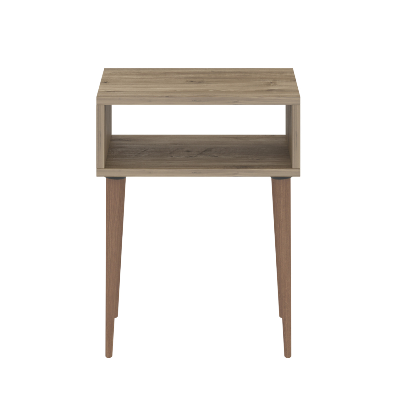 BEDSIDE STAND TODD HM18183.04 MELAMINE IN NATURAL OAK-LEGS IN NATURAL WOOD COLOR 45x30x58Hcm. [2]