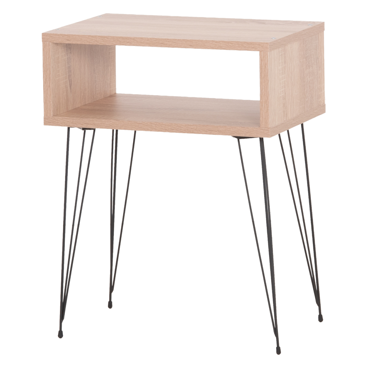 BEDSIDE STAND TODD HM18184.03 MELAMINE IN SONAMA COLOR-METAL LEGS IN BLACK 46x30x59Hcm. [10]