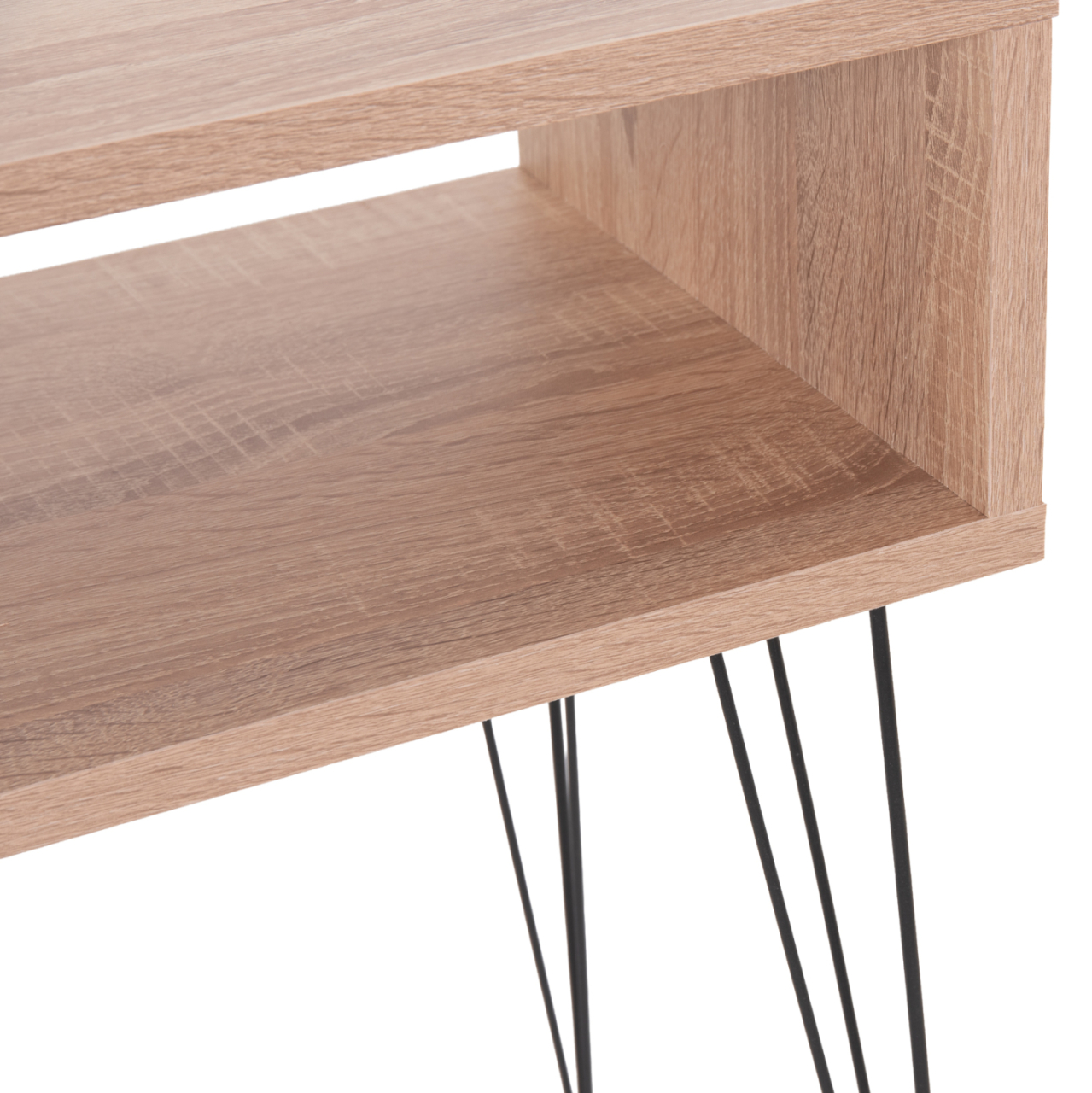 BEDSIDE STAND TODD HM18184.03 MELAMINE IN SONAMA COLOR-METAL LEGS IN BLACK 46x30x59Hcm. [7]
