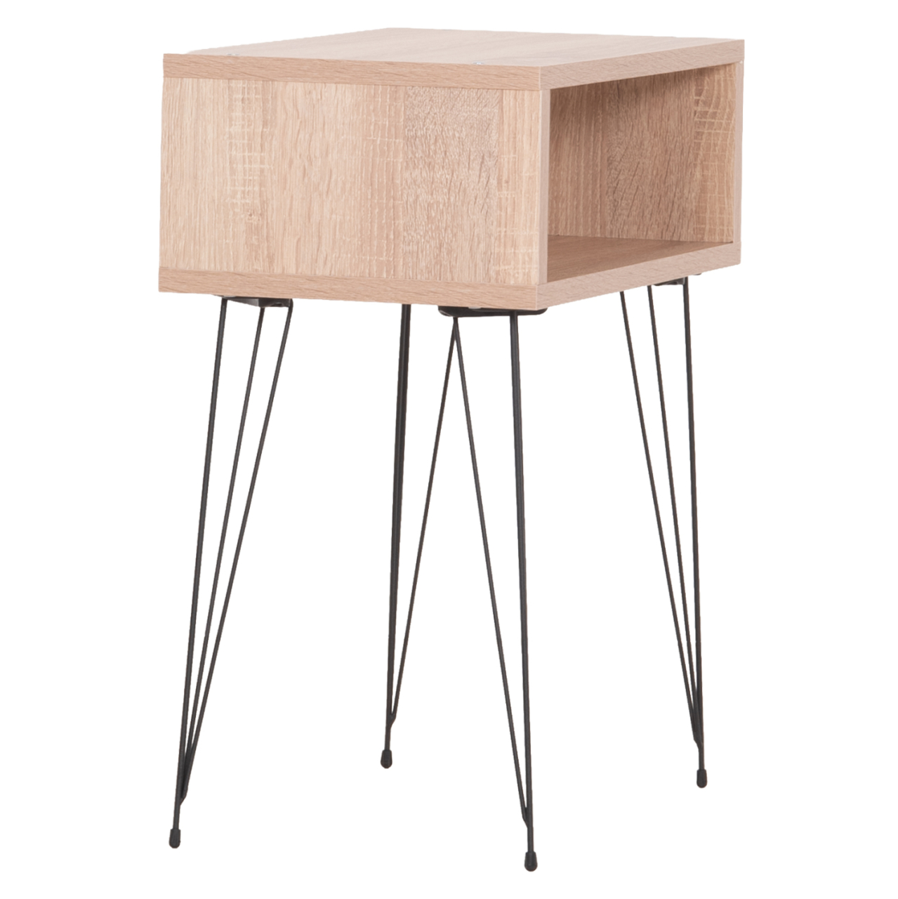 BEDSIDE STAND TODD HM18184.03 MELAMINE IN SONAMA COLOR-METAL LEGS IN BLACK 46x30x59Hcm. [4]
