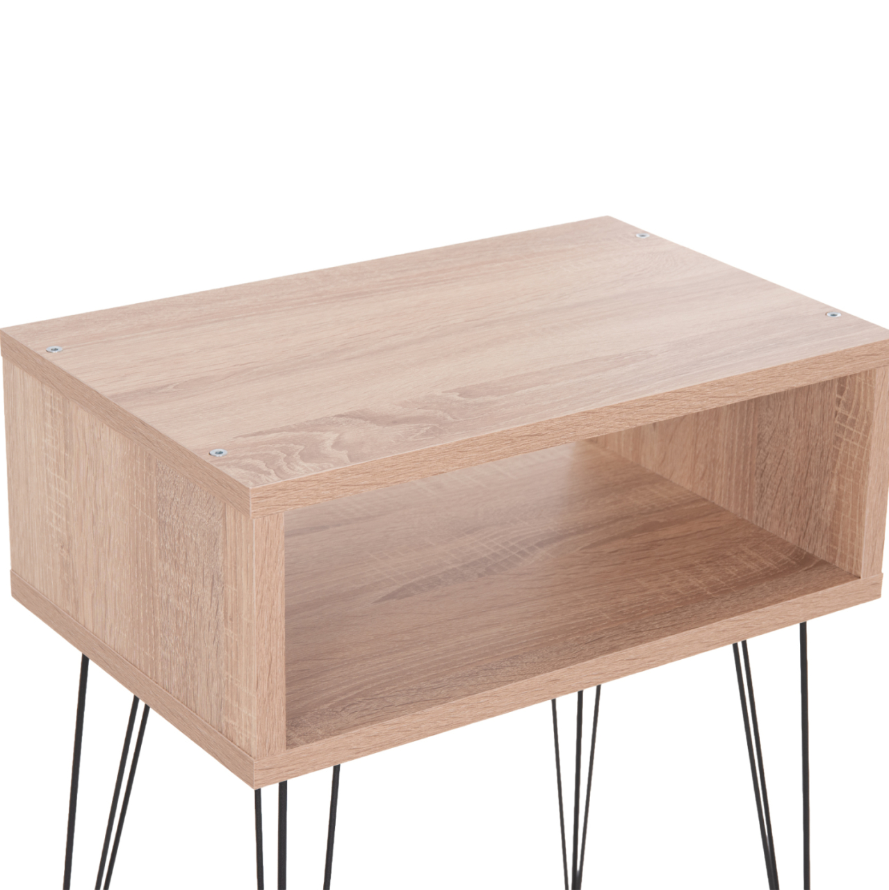 BEDSIDE STAND TODD HM18184.03 MELAMINE IN SONAMA COLOR-METAL LEGS IN BLACK 46x30x59Hcm. [6]