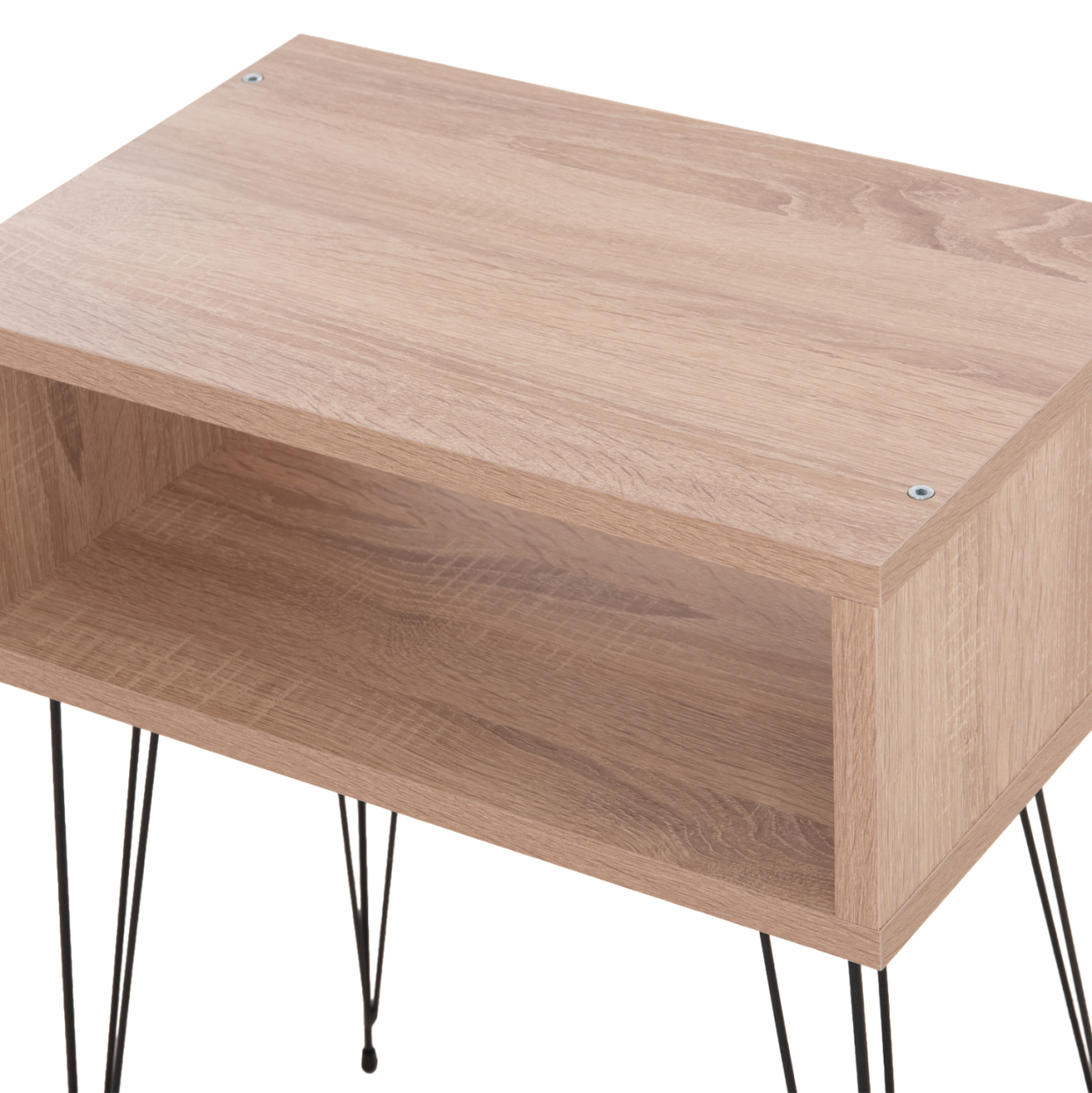 BEDSIDE STAND TODD HM18184.03 MELAMINE IN SONAMA COLOR-METAL LEGS IN BLACK 46x30x59Hcm. [9]
