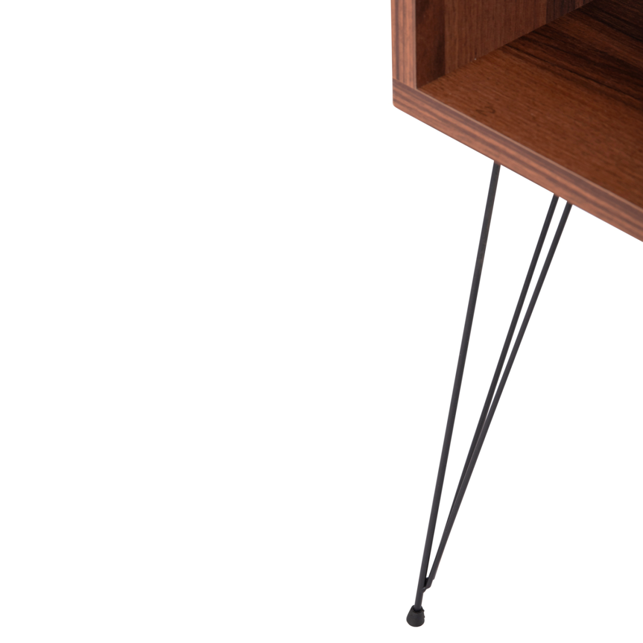 BEDSIDE STAND TODD HM18184.05 MELAMINE IN WALNUT COLOR-METAL LEGS IN BLACK 45.5x29.5x58.5Hcm. [7]