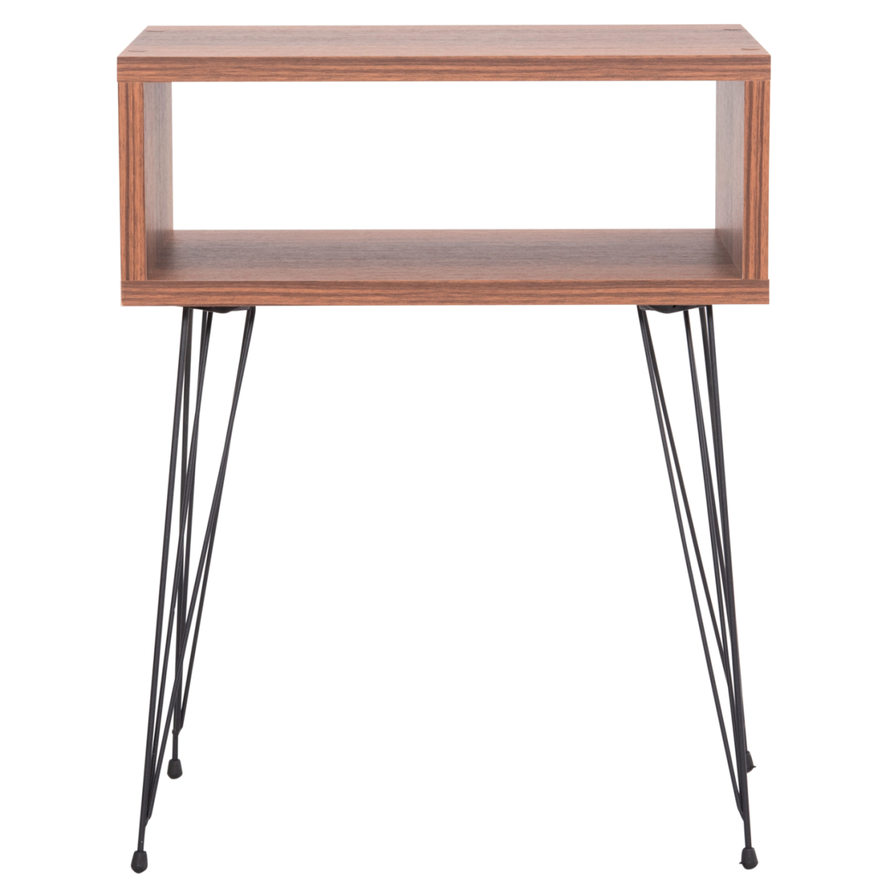 BEDSIDE STAND TODD HM18184.05 MELAMINE IN WALNUT COLOR-METAL LEGS IN BLACK 45.5x29.5x58.5Hcm. [3]