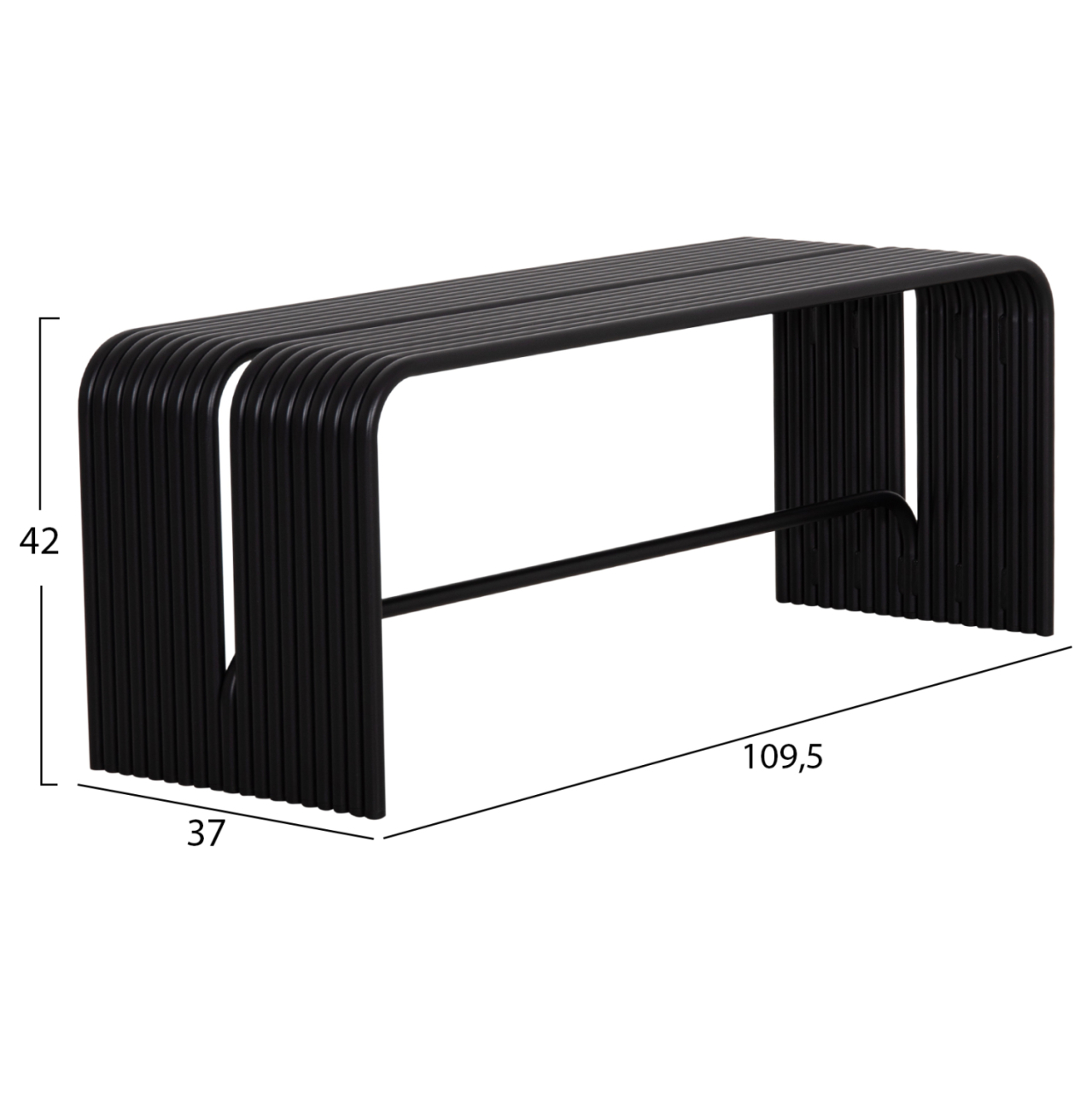 BENCH 2-SEATER SERIES INTREPID HM6327.01 ALUMINUM IN BLACK 109,5x37x42Hcm. [2]