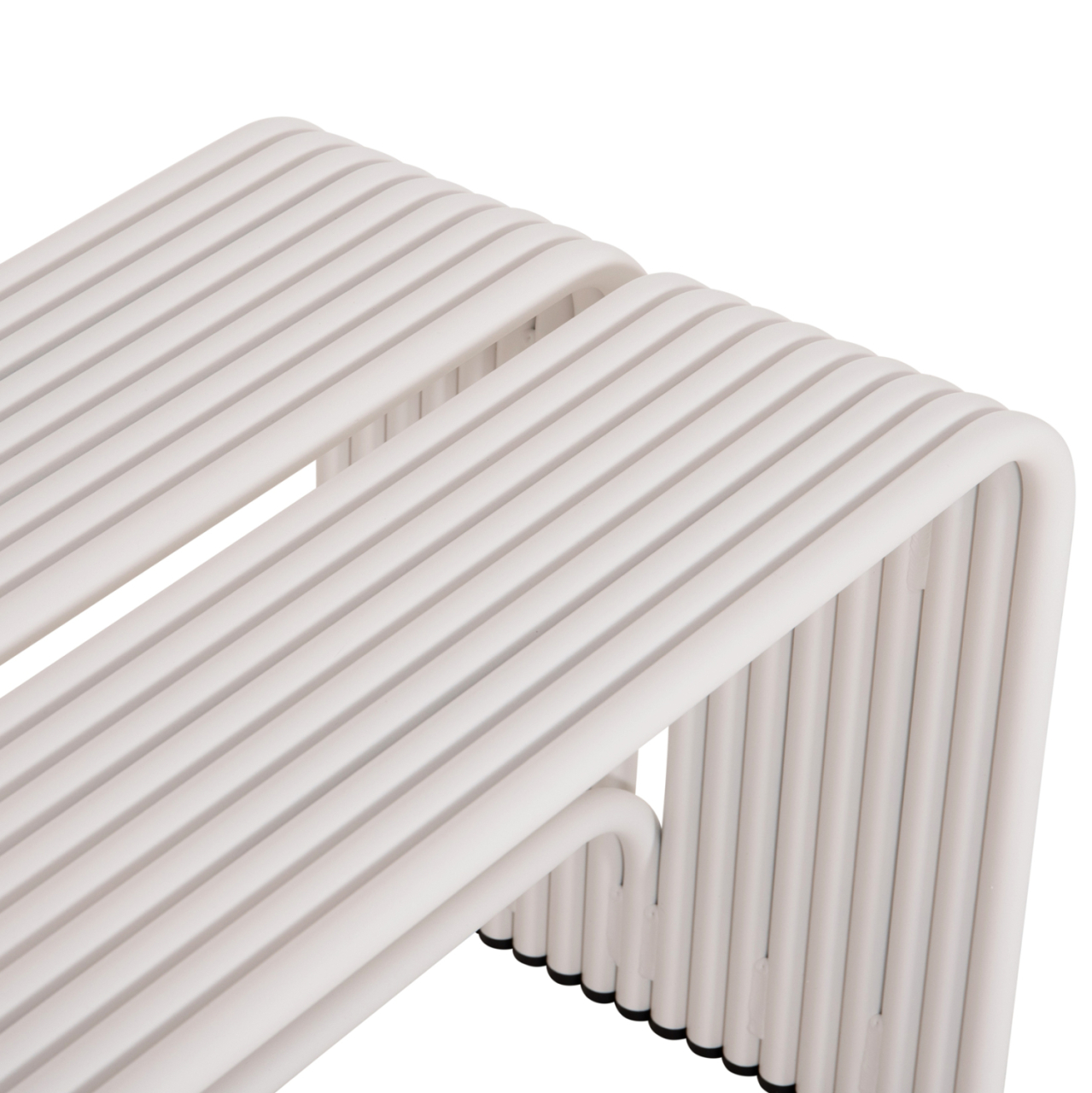 BENCH 2-SEATER SERIES INTREPID HM6327.02 ALUMINUM IN WHITE 109,5x37x42Hcm. [6]