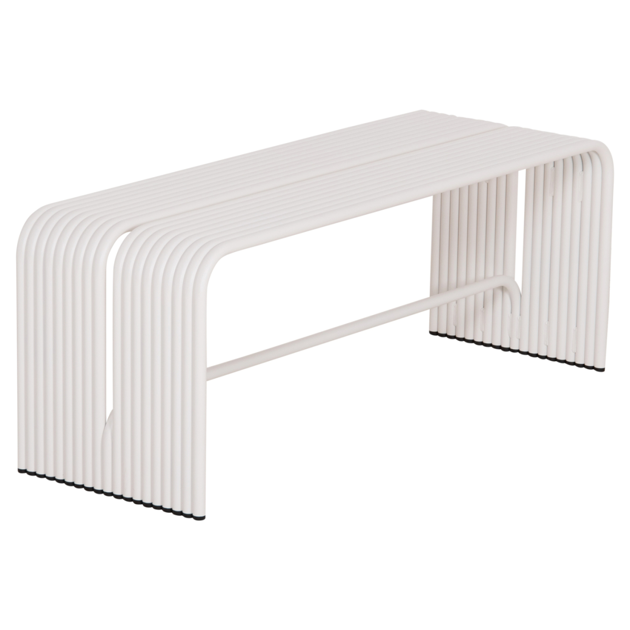 BENCH 2-SEATER SERIES INTREPID HM6327.02 ALUMINUM IN WHITE 109,5x37x42Hcm. [9]