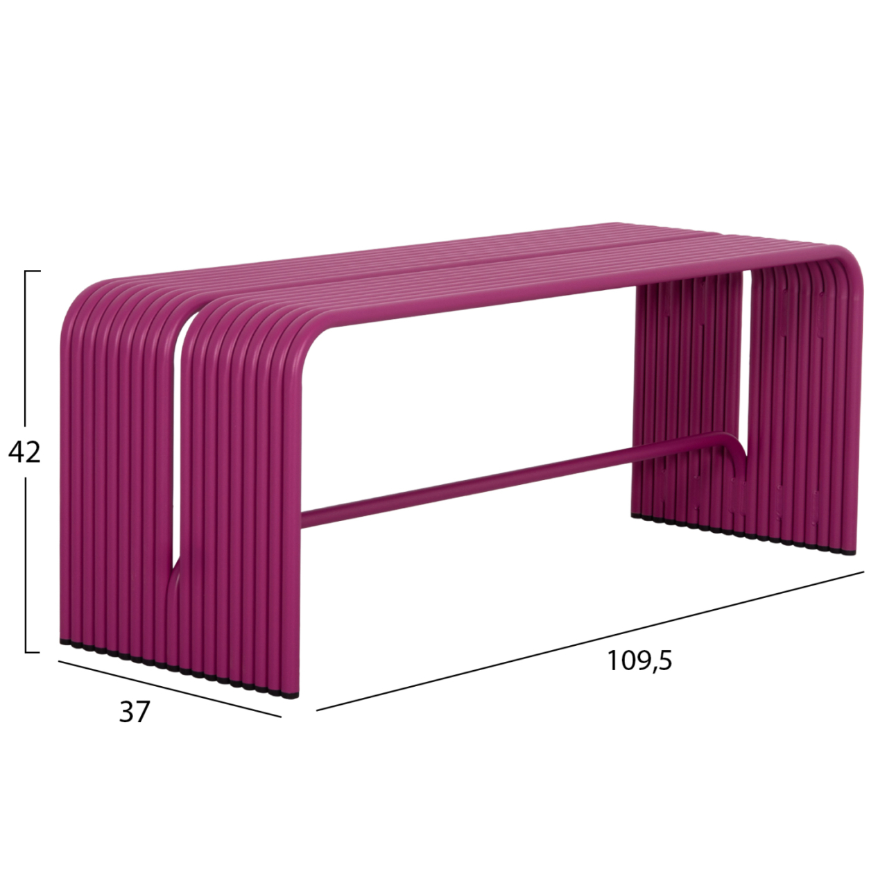 BENCH 2-SEATER SERIES INTREPID HM6327.05 ALUMINUM IN PURPLE COLOR 109,5x37x42Hcm. [2]