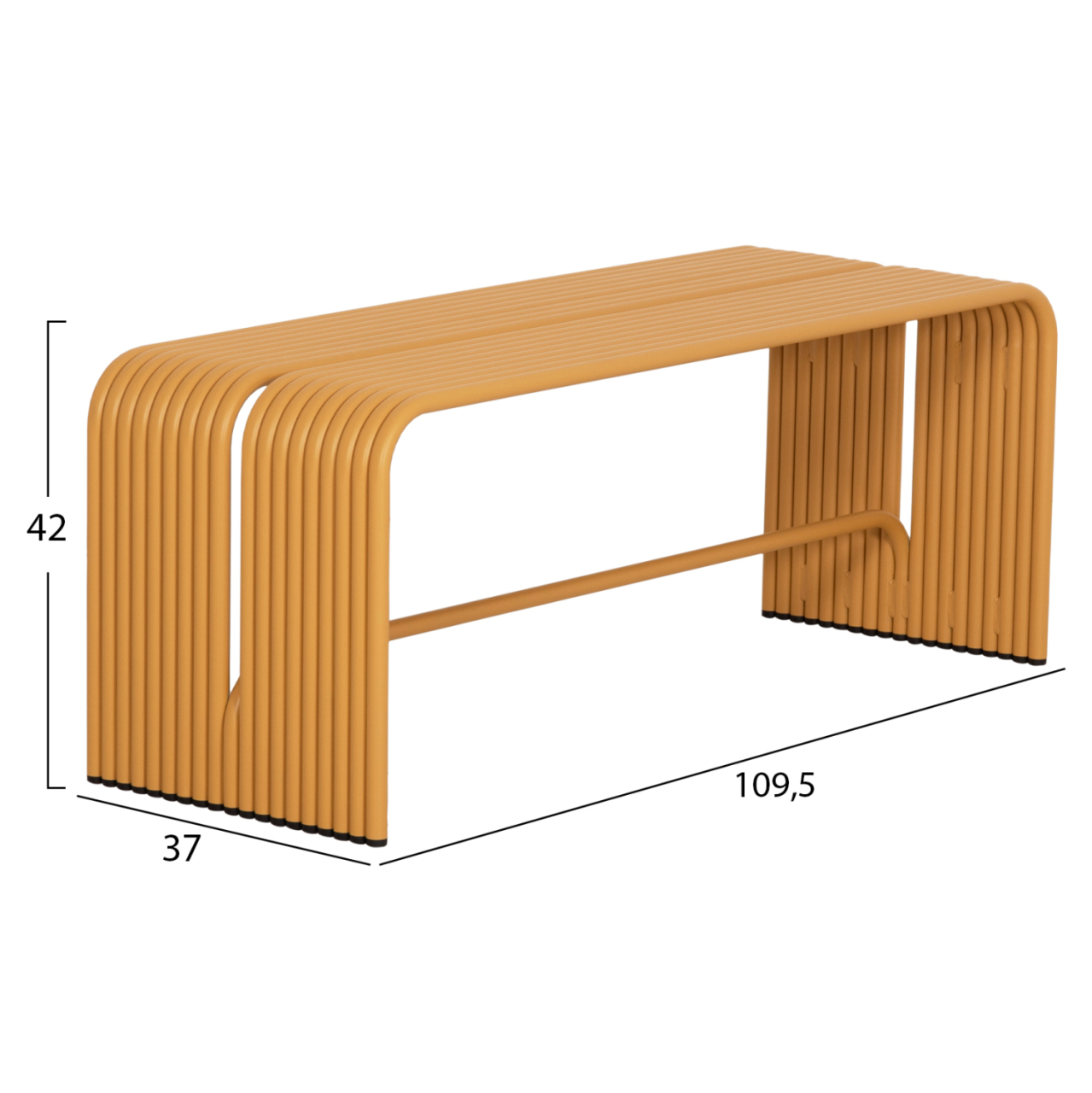 BENCH 2-SEATER SERIES INTREPID HM6327.06 ALUMINUM IN YELLOW COLOR 109,5x37x42Hcm. [2]