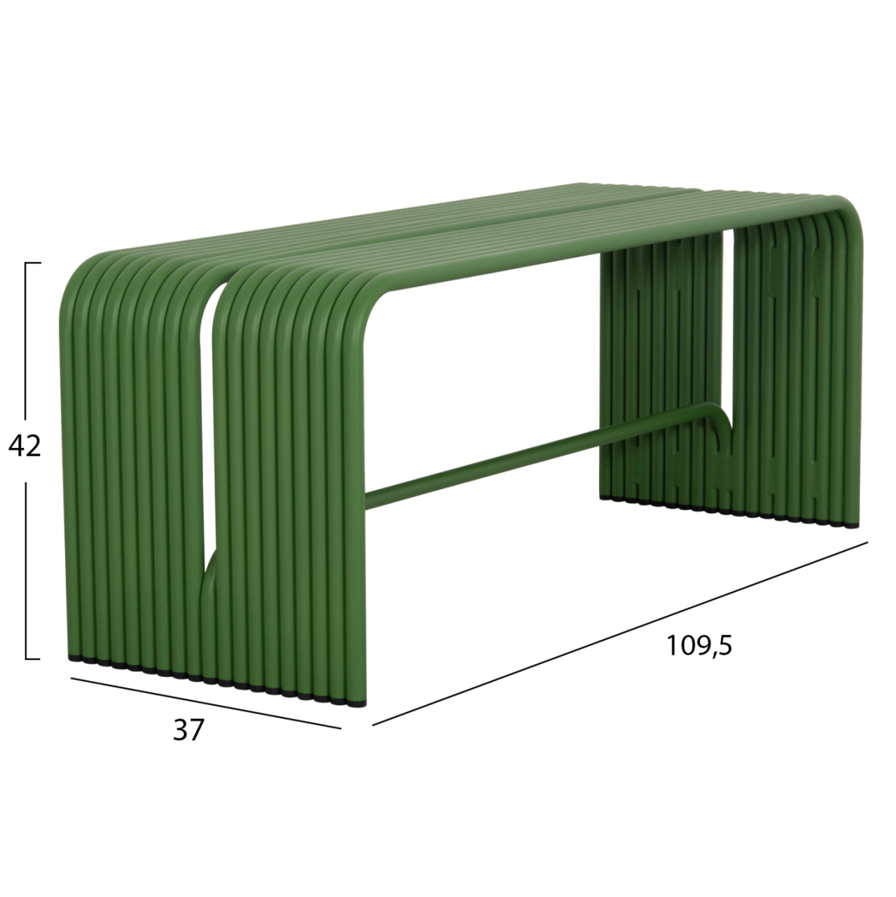 BENCH 2-SEATER SERIES INTREPID HM6327.07 ALUMINUM IN GREEN COLOR 109,5x37x42Hcm. [2]