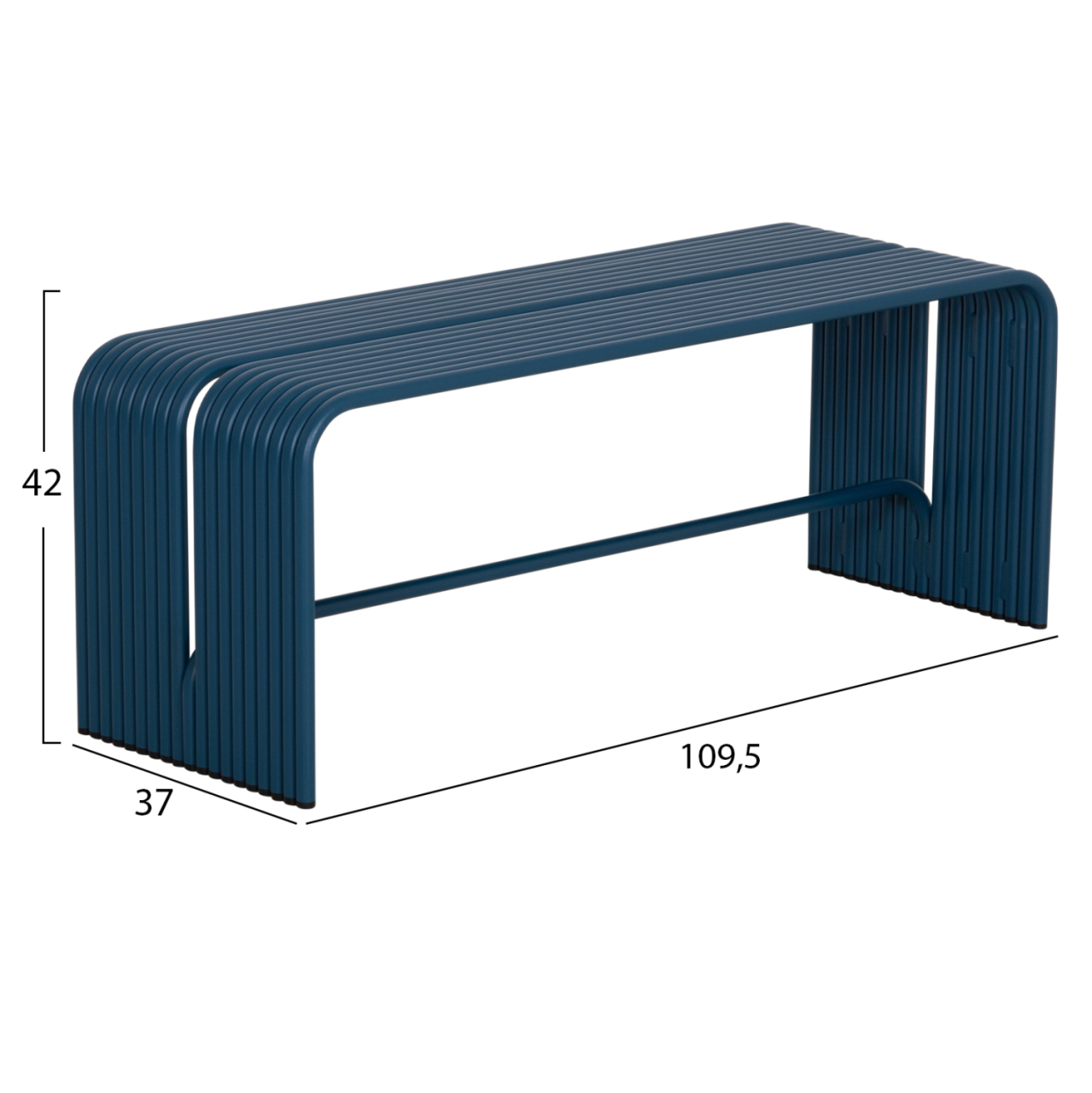 BENCH 2-SEATER SERIES INTREPID HM6327.08 ALUMINUM IN BLUE 109,5x37x42Hcm. [2]
