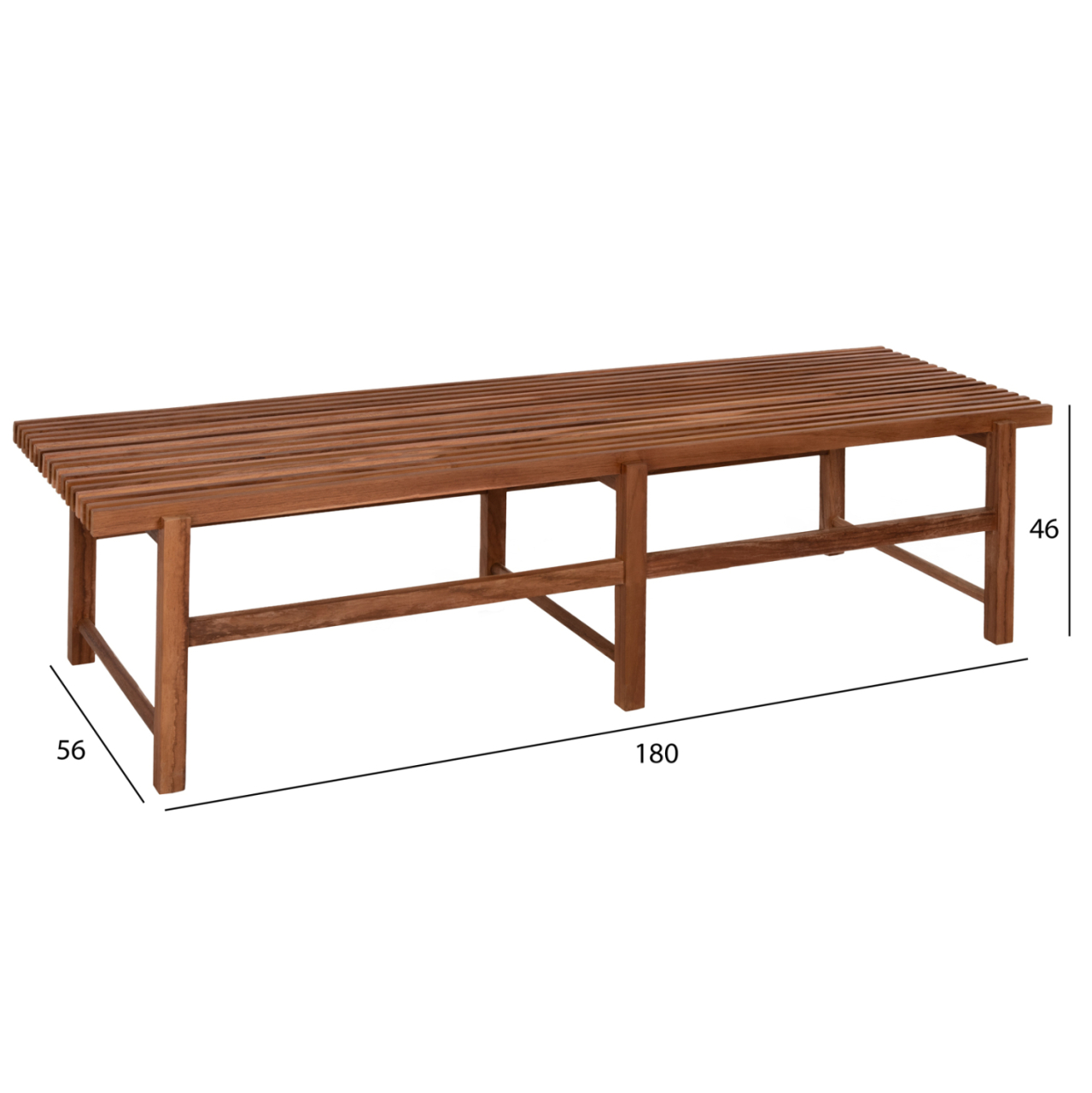BENCH 3-SEATER KRON HM9537 TEAK WOOD IN NATURAL COLOR 180x56x46Hcm. [2]