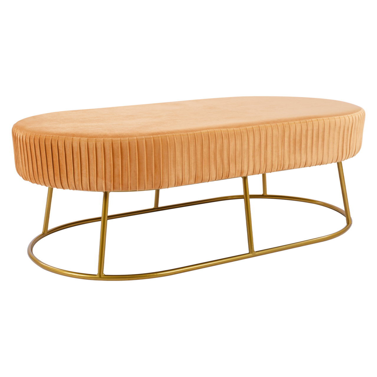 Bench Alinafe HM8635.09 from gold velvet with gold base 118x64x40,5cm [5]