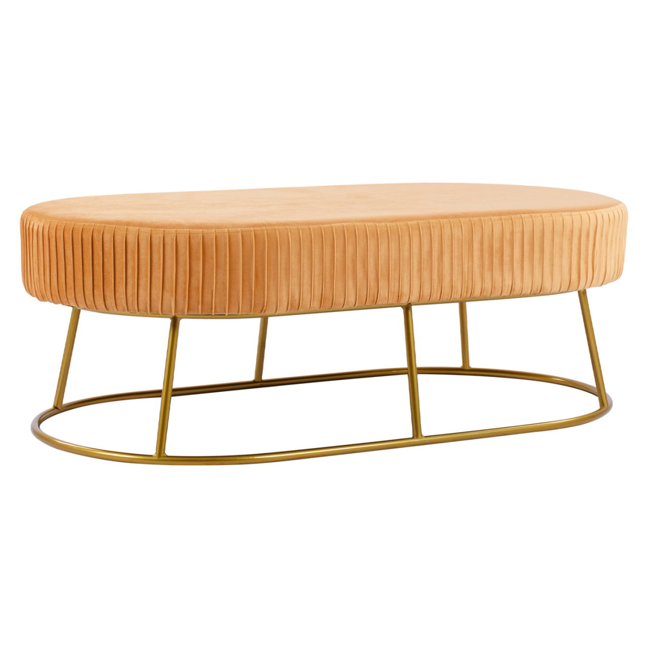 Bench Alinafe HM8635.09 from gold velvet with gold base 118x64x40,5cm [4]