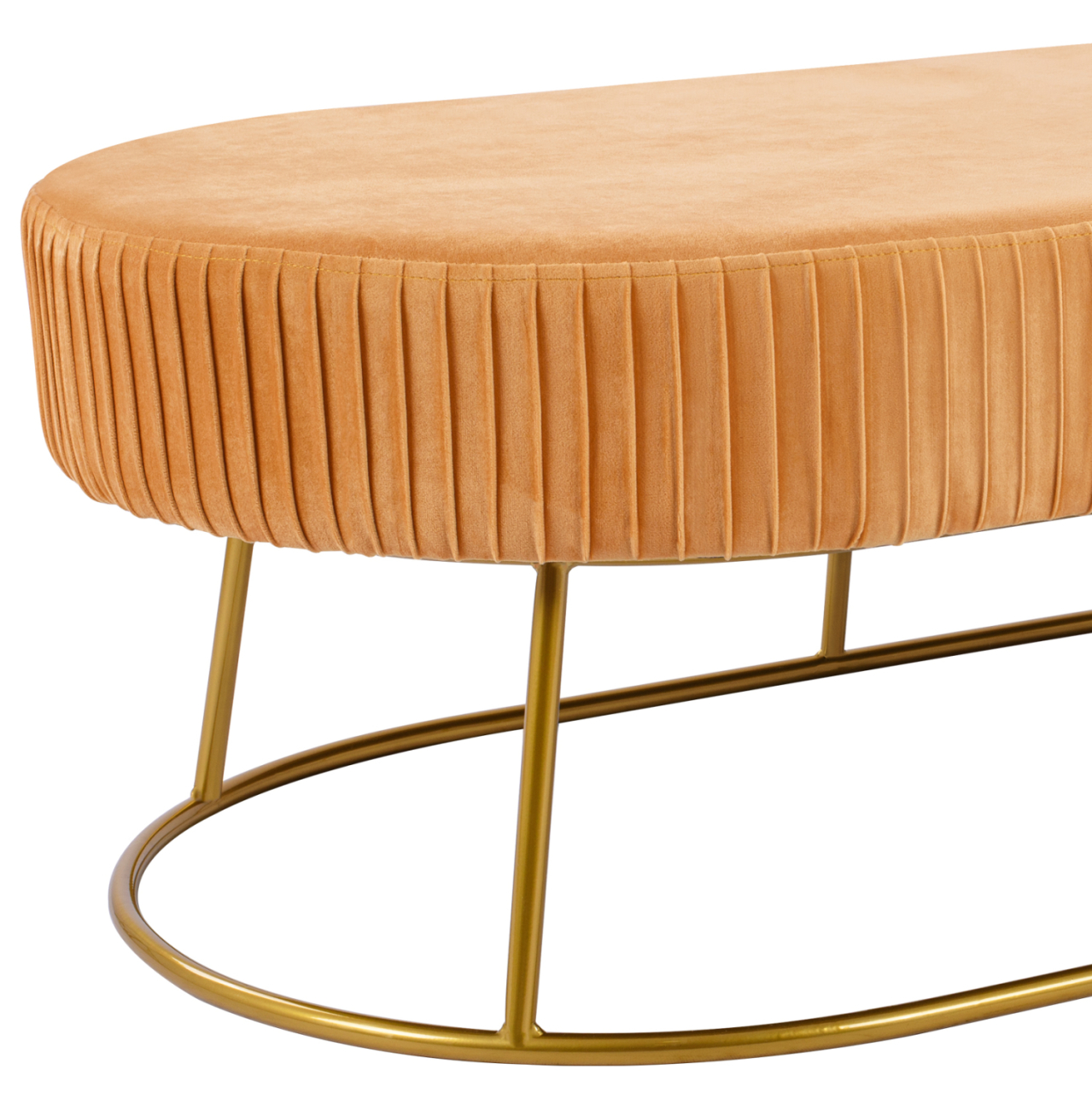 Bench Alinafe HM8635.09 from gold velvet with gold base 118x64x40,5cm [8]